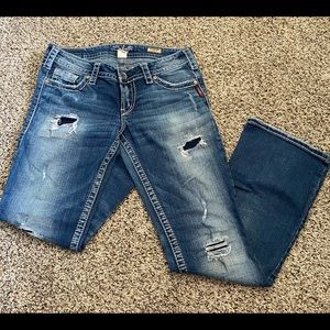 Silver pioneer bootcut distressed jeans 29W 31L
